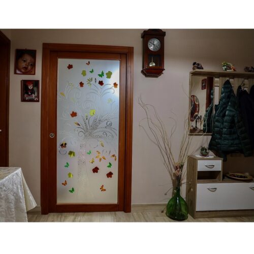 Vetro decorato con resine albero resina 1porta